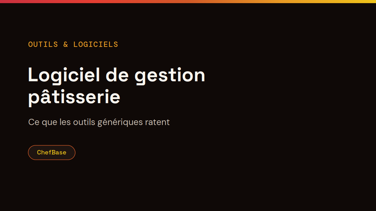 Logiciel de gestion pâtisserie : ce que les outils génériques ratent, couverture ChefBase